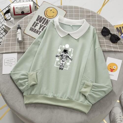 Fashion Streetwear Harajuku Oversized Sweatshirt Basic Cotton Hoodies Turn-down Collar Sweetshirt for Girls Aesthetic Clothes