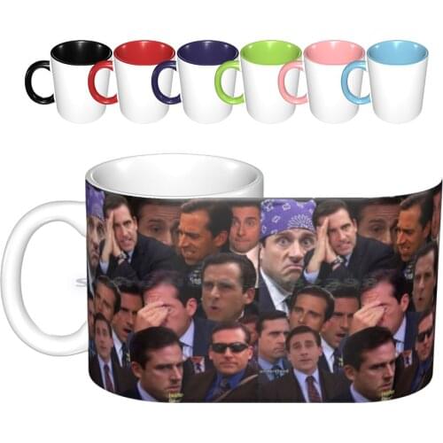 The Office Set Ceramic Mugs Coffee Cups Milk Tea Mug The Office Michael Michael Meme Memes Face Faces Funny Pack Packs Sets