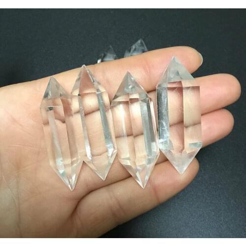Natural White Quartz Clear Crystal Obelisk Reiki Treatment Healing Stone Polishing Double-pointed Hexagonal Wand For Home Decor