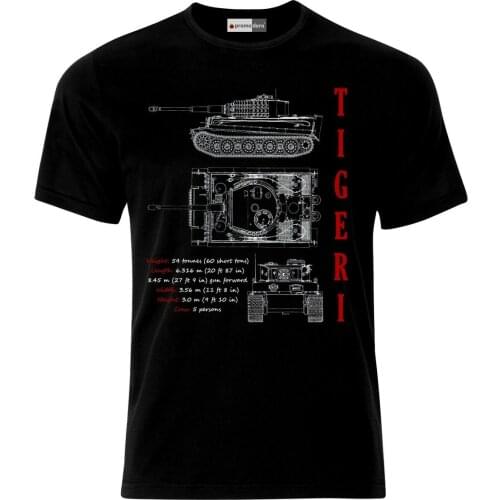 German Army Tiger 1 Tank Panzer WW2 Wehrmacht blueprint Design T-Shirt