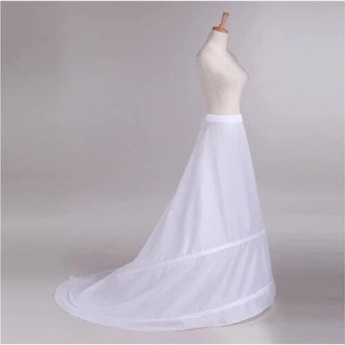 New Style Fresh LookUnderskirt Wedding Skirt Slip Wedding Accessories Chemise 2 Hoops For A Line Tail Dress Petticoat Crinoline