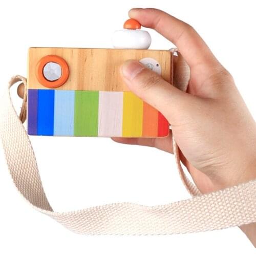 NEW 9.5*5.5*7CM Cute Hanging Wooden Camera Kaleidoscope Toys Room Decor Furnishing Articles Birthday Gifts For Baby Wooden Toy