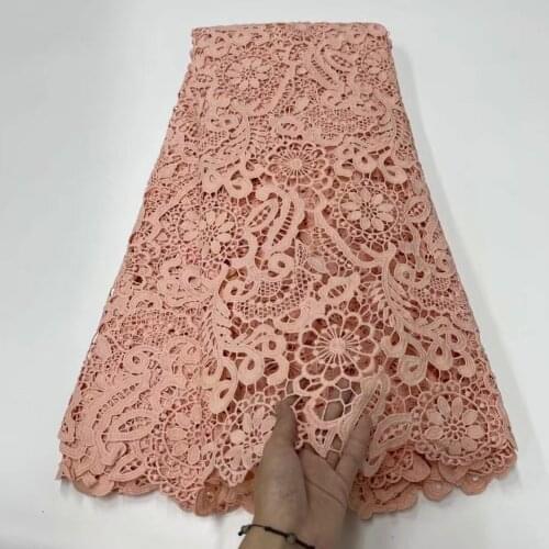 New Arrival High Quality 6 Color Hollow Out African Cord Lace Fabric Milk Silk Lace Guipure Lace Fabric For Wedding Party Sewing