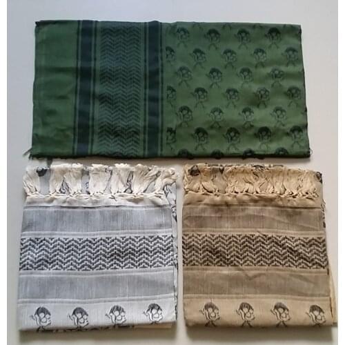 New Cotton Skull Tactical Desert Arab Keffiyeh Shemagh Scarf for Men and Women Thickening Type Windproof Bandanas Camping Scarf