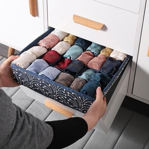 New Washable Foldable Embroidery Underwear Organizer For Bras Socks Drawer Wardrobe Storage Box