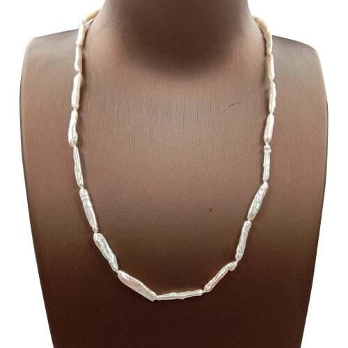 FREE SHIPPING BIWA PEARL NECKLACE,100% NATURE FRESHWATER PEARL NECKLACE-15-30MM MINI BIWA BAROQUE PEARL