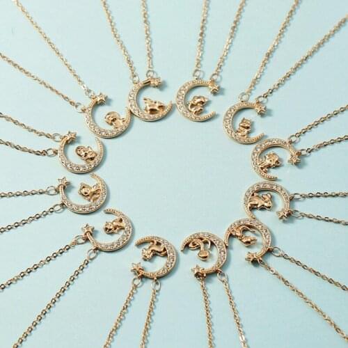 KOFSAC 2021 Chinese Zodiac Necklace Women 925 Sterling Silver Jewelry Cute Romantic Animal Aabbit Tiger Pendant Chic Lady Gifts