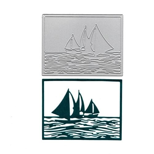 Sailing Frame Metal Cutting Dies Scrapbooking Embossing Folders for Card Making Craft DIY Clear Stamps and Slimline Die Cut