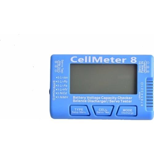 RC CellMeter 8 Capacity Battery Brushless Motor Servo Checker Tester 2S-8S LiPo Life Li-ion NiMH Nicd