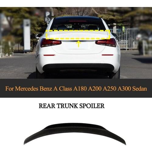 Carbon Fiber Rear Trunk Spoiler for Mercedes-Benz A Class W177 A220 Sedan 2019 2020 Rear Wing Spoiler Boot Lid