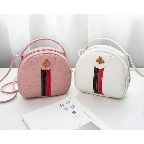 New little bee decorative handbag casual small square bag Shoulder Messenger Bag Litchi Mobile Phone Case JJ0222 19X8X16cm