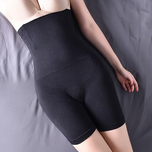 TJ-TianJun Women Seamless Flat Legged Corset Pants Waist Lifting Hip Shaping Underwear Big Size Postpartum High Waisted Shorts
