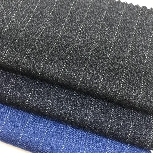 TR Striped Woolen Fabric Shuttle Fabric Uniform Fabric Vertical Stripe Spring and Autumn Fashion Suit Fabric Wholesale