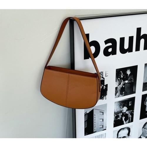 2021 New Zipper Womens Bag Korean Baguette Bag PU Leather Female Handbags Ladies Small Shoulder Bags Whole Sale