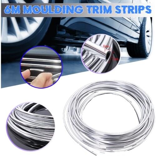 1 Roll 6M Car Styling Mouldings Door Moulding Strip Chrome Car Body Door Edge Moulding Trim Strip Scratch Guard Protector