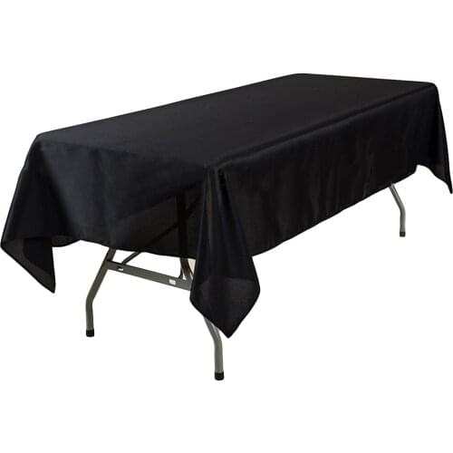 152*320/177*260cm Polyester Tablecloth Rectangular Table Cover for Banquet Wedding Party Machine washable Black / Ivory