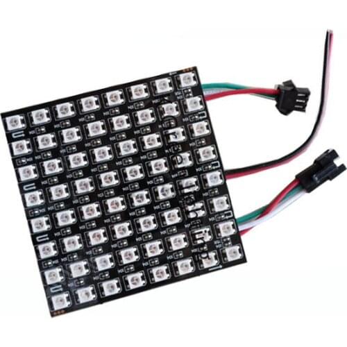 1X High quality WS2812B 8*8 pixels digital flexible led display screen WS2812B flexible dot matrix display screen free shipping