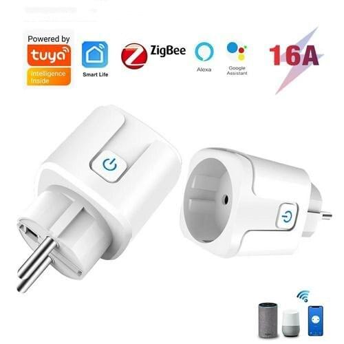 2/1PCS ZigBee Smart Plug EU 16A Power Statistics Timer Socket Smart Home Wireless Compatible With Alexa Google Home Assistant