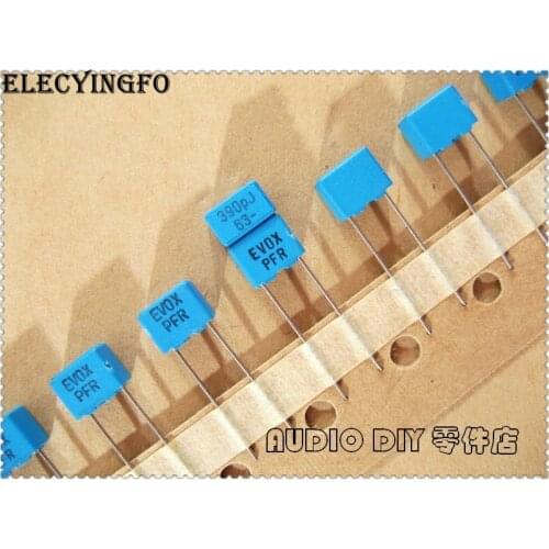 20pcs/100pcs EVOX PFR Series 390pF 63V 63V390pF 5% MKP Film Capacitor 0.39nF 391 63V391