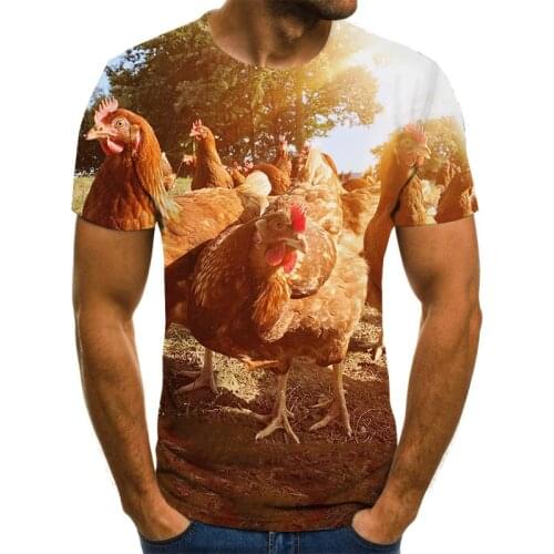 2021 Summer Hipster Men t-shirt Beautiful Rooster Hunting 3D Printed Harajuku Short sleeve T shirt Unisex Casual tops TY052