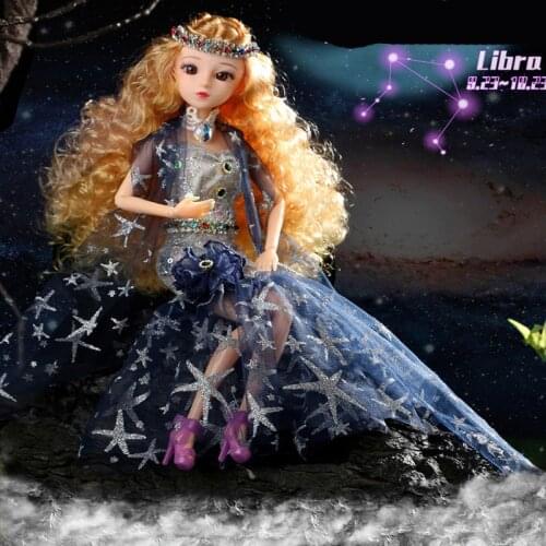 30CM 12 Constellations Bjd Doll Beauty Princess Dress Girl Dolls With Clothes Fashion DIY BJD Doll Handmade Gifts For Girl Toy