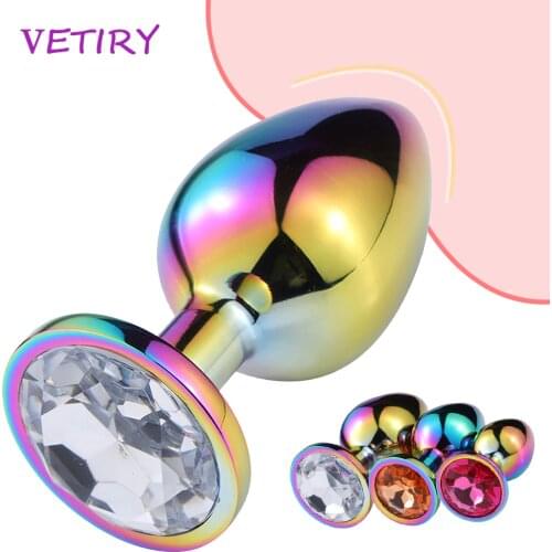 VETIRY Jewelry Anal Plug Vagina Plug Prostate Massager G-spot Sex Products Smooth Metal Steel Butt Plug Sex Toy For Women Men