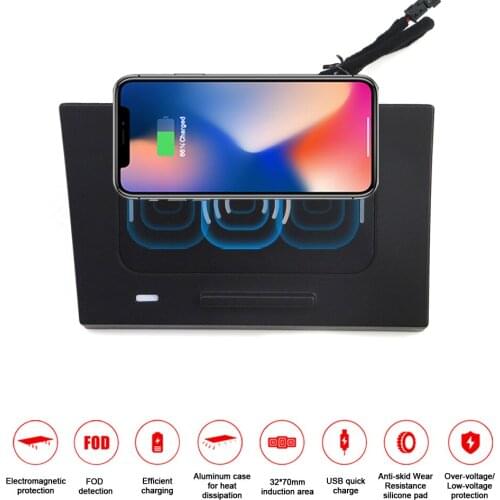 Aotsr QI Wireless Car Charger For HYUNDAI Elantra 2018 Intelligent Infrared Fast Wireless Sensitive Charging Phone Holder