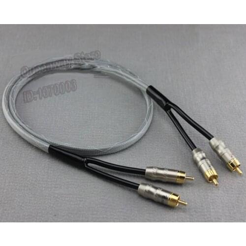 Audio cable double lotus 2 to 2 audio signal cable RCA cable pure copper single crystal copper free oxygen copper core