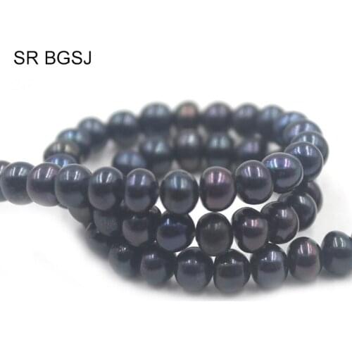 Free Shipping BGSJ 4-5mm Rondelle Freshwater Black Pearl Gemstone Stone Jewelry Design Loose Beads Strand 15"