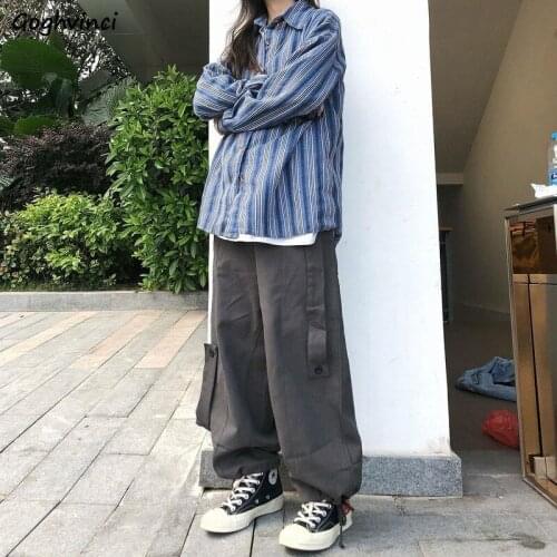 Casual Pants Women Banded Patchwork Harajuku Lacing Trousers Womens Couple Loose Chic Ins Personalized Hip Hop Harem Bottoms New