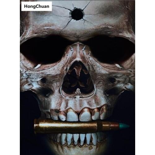 Fast delivery 5D DIY square/round diamond painting "horror skull" diamond mosaic cross stitch Home decoration Christmas gifts