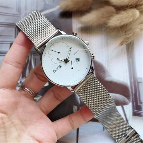 CUSSI 2019 Fashion Silver Women Watches Luxury Brand Ladies Bracelet Watch Womens Quartz Wristwatch Reloj Mujer Calendar Clock