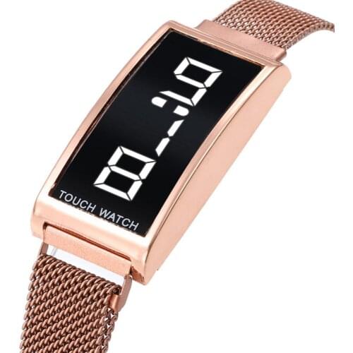Fashion Mens Watches Top Brand Luxury Quartz Magnetic Watch Men Casual Rectangle Mesh Steel Sport Watch Clock Relogio Masculino
