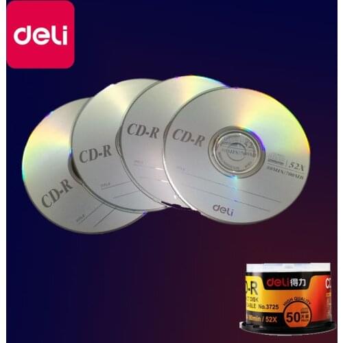 Deli 4PCS/LOT 3725 CD-R Blank Discs Recordable Compact Disc 700MB/80min/52x CD-R BLANK Discs Single Piece Office Supplies
