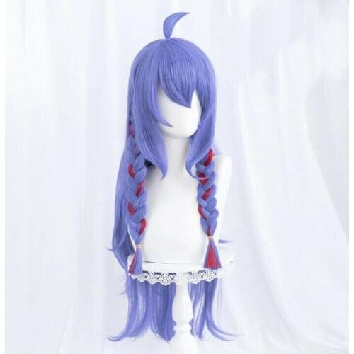 Lol Spirit Blossom Kindred Cosplay Wigs Long Fluffy Ponytail Purple 80CM Halloween Party New 2021