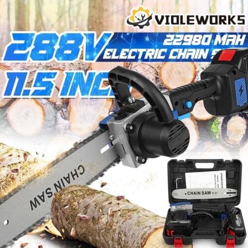NEW 288VF 11.5 Inch Electric Saw Chainsaw with 2PC 22980mAh Battery Brushless Motor Rechargeable Wood Cutter For Makita Battery