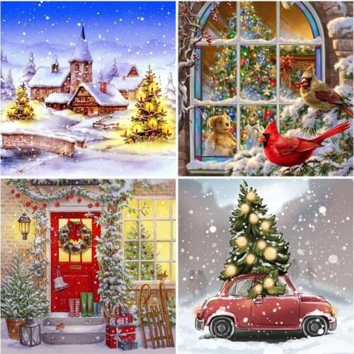DIY Snow Scenic 5D Diamond Painting Full Square Drill Winter Landscape Embroidery Cross Stitch Kit Mosaic Resin Gift Home Decor