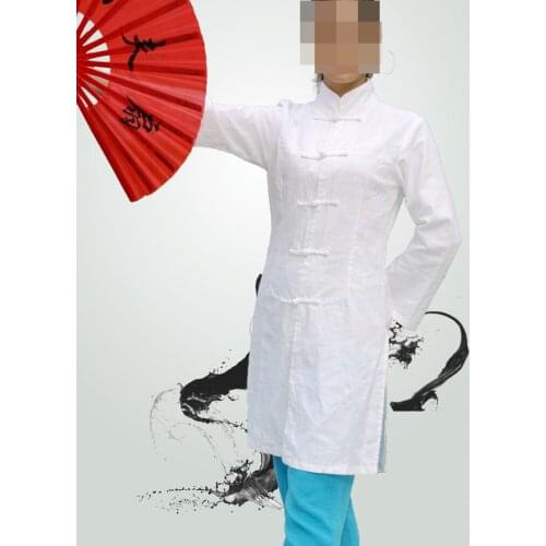 Unisex Cultivate ones morality cotton&linen tai chi suits performance clothing Long martial arts uniforms