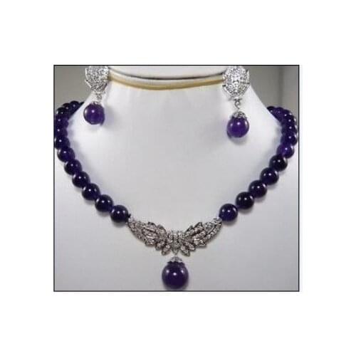 Fashiones Jewelry AmethystS esnecklaces earring set