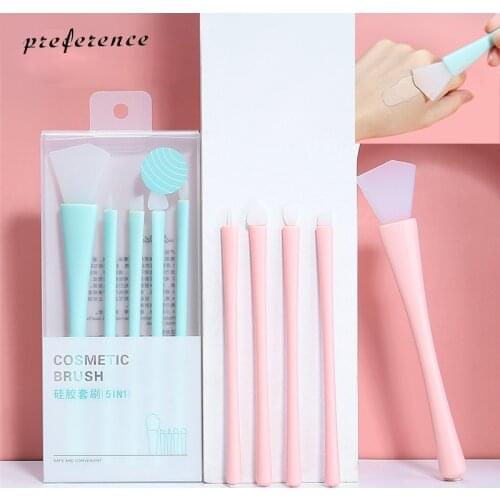 Silicone Makeup Brushes Set 5Pcs Eye Shadow Eyeliner Blending Mask Adjusting Stick Homemade Mask Mud Brush Makeup Tools