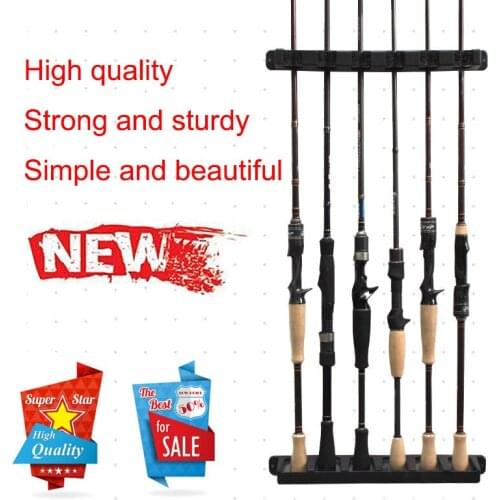 New High Quality Fishing Vertical 6-Rod Holder Rack Fishing Rod Holder Stand Wall Mount Modular For Fishing Rod
