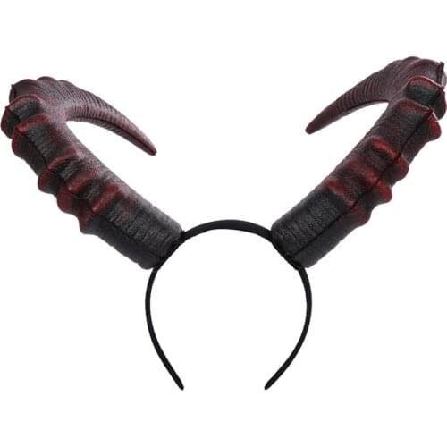 Large Horn Headband Black Devil Horn Hair Hoop Cosplay Ox Horn Hair Accessories for Party Halloween Hair Accessories