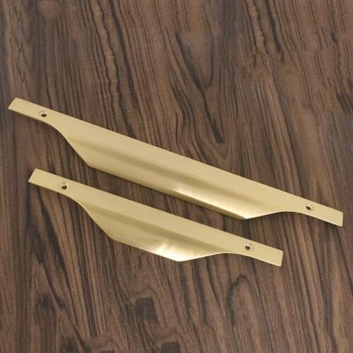 Solid Brass Kitchen Cabinet Handles Hidden Wardrobe Knobs Big Drawer Pulls Dresser Handle Nordic Furniture Hardware Door Knob