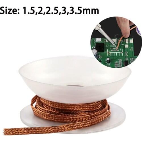 Desoldering Braid Welding Solder Remover Wick Wire Lead Cord Flux BGA Repair Tool 1.5 Meter Width 1.5mm 2mm 2.5mm 3mm 3.5mm
