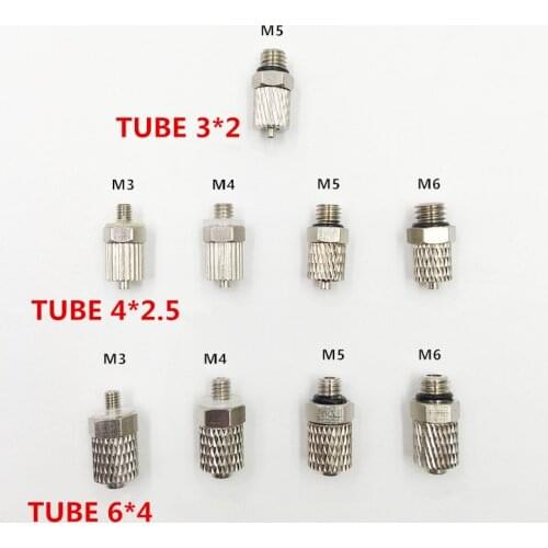 10Pieces M5-4mm/M5-6mm/M3-4mmm/M6-6mm Straight Pneumatic Pipe Air Hose Quick Fitting Mini Connector