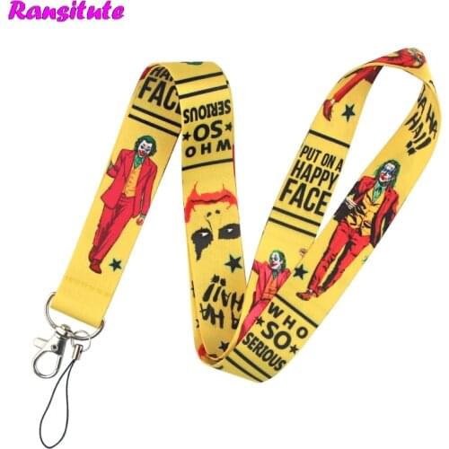 Ransitute Clown Lanyard Multifunctional Mobile Phone Key Strap Lanyard Fashion Neckband Mobile Phone Decoration R767
