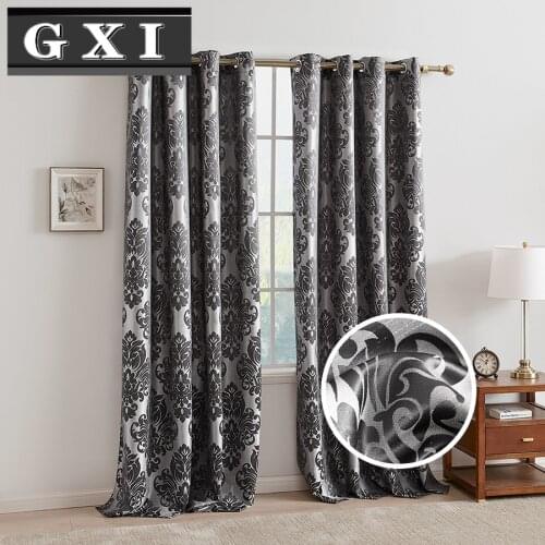 GXI European Luxury Jacquard Curtain for Living Room Window Panel Fabric for Bedroom Blind Drapes Kitchen Short Voile Treatment