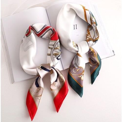 New silk scarf square women fashion work neckerchife spring summer decorative scarves 70*70cm small scarfs gift for lady