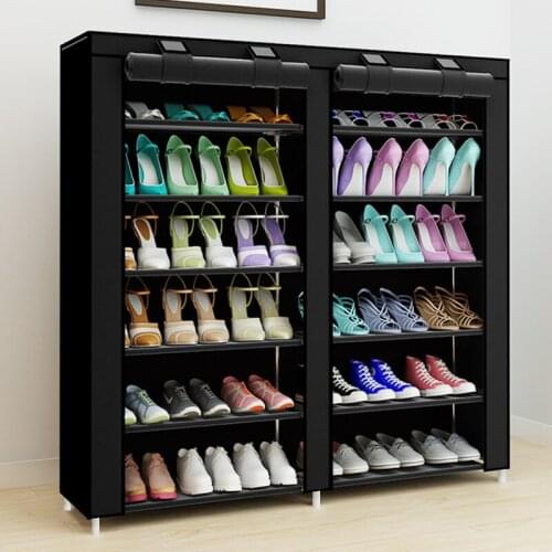 Shoe Cabinet Fashion Simple Household Storage Double Row Multi-layer Metal Load-bearing Strong Moisture-proof And Easy To Clean