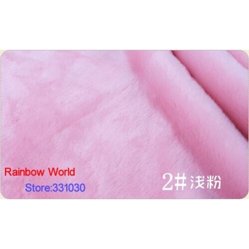 2# light pink 1 meter Imitation Rabbits hair plush fabric height 2cm for DIY colthes overcoat hat carpet material